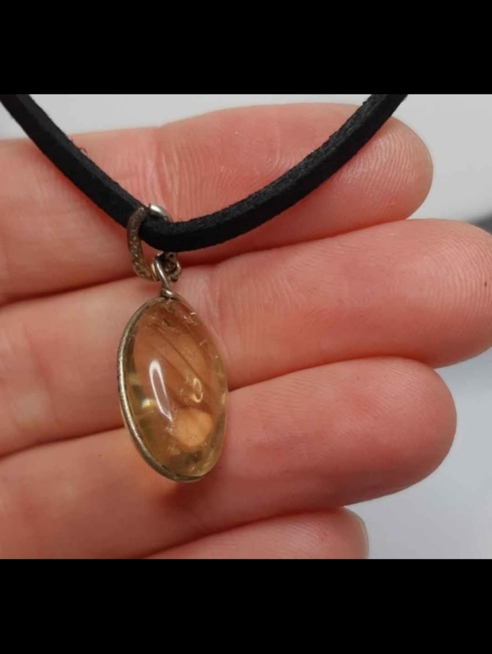 Silver Wire Wrapped Citrine Necklace
